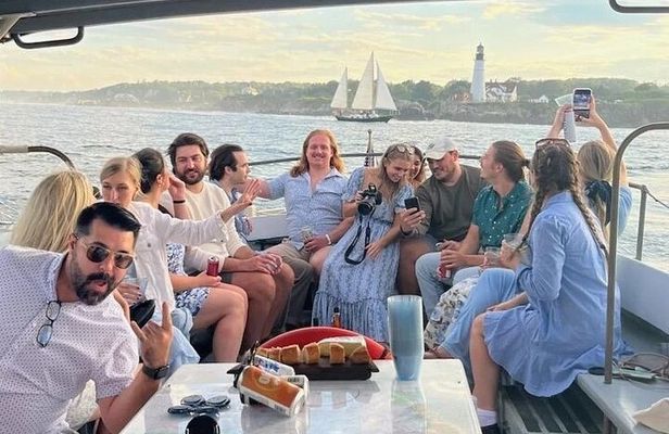 Sunset Lighthouse Cruise Along Casco Bay