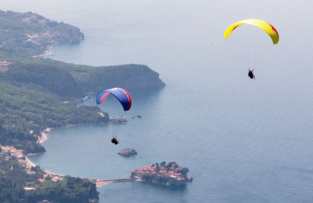 Budva: Tandem Paragliding with Certified Pilot