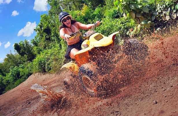 ATV, Zipline & Cenote Adventure & Glass Boat Sightseeing Combo