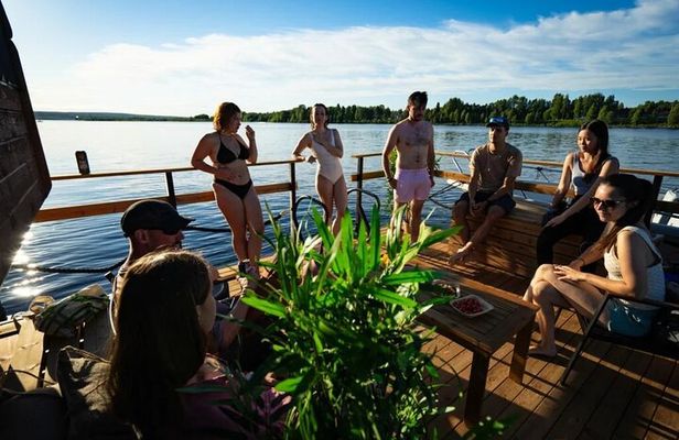 Half-Day/Evening on a Floating Sauna, Swimming and BBQ (Private)