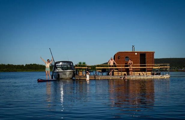 Floating Sauna with Barbecue and Swimming Experience in Finland