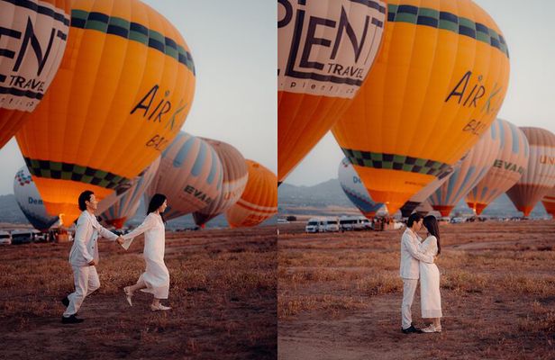 Private Sunrise Photoshoot in Famous Valley with Hot Air Balloons