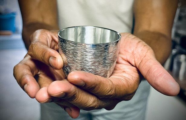 Authentic Pewter Sake Cup Experience with a Kyoto Artisan