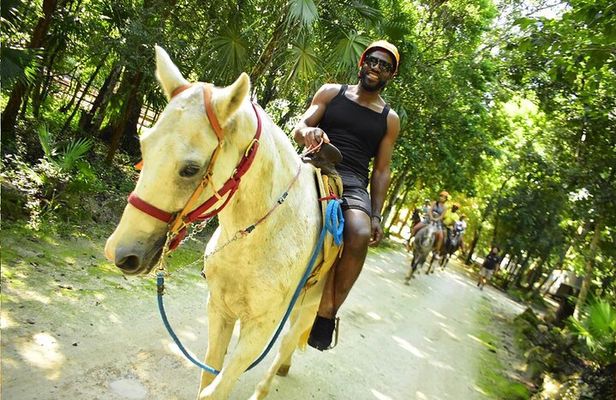 Shared Adventure Tour in Puerto Morelos with Ziplines and Horses