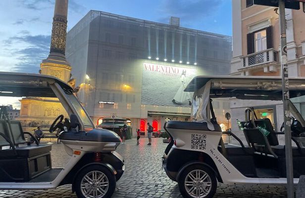 Twilight Magic: Private Golf Cart Tour of Rome with Aperitivo