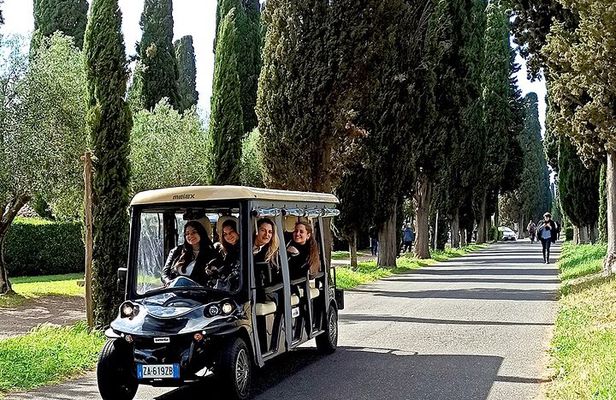Rome: Appian Way Catacombs Guided Tour with Golf Cart Shuttle