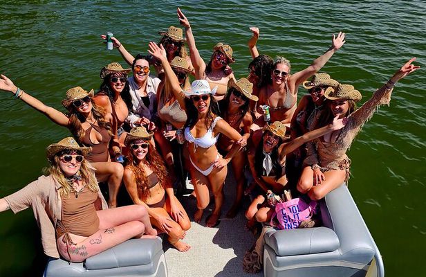 30ft Double Decker Slide Party Pontoon on Percy Priest - 16 max
