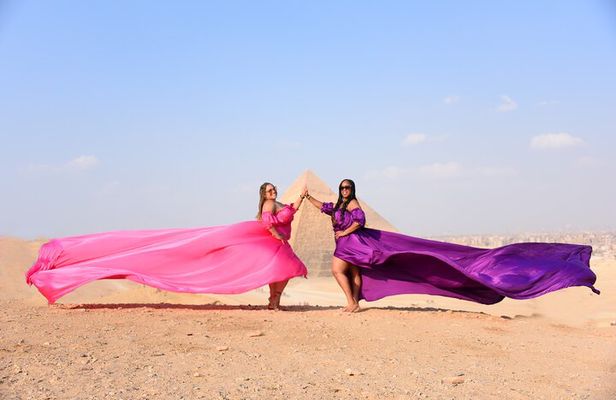 Flying Dress Photoshoot with Camel and Horse Riding in Giza