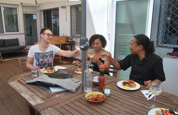 Market Tour & Paella or Fideua Cooking in Nicole's Barcelona Home