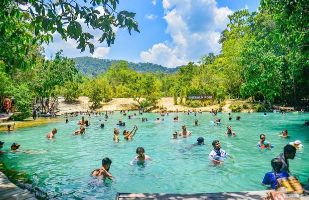 Emerald Pool, Hot Springs and Tiger Cave Temple Private Day Trip