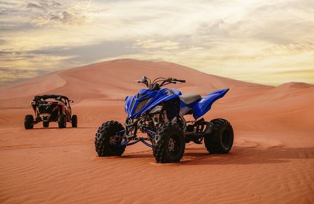 Quad Biking Dubai With Desert Safari Dune Bashing Camel Ride