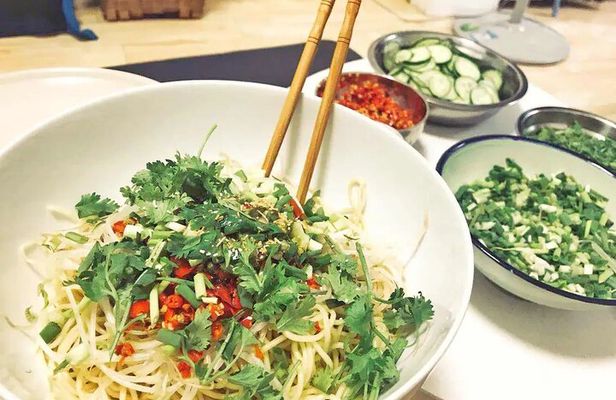 Learn cold noodle and wolf-teeth potato at local home