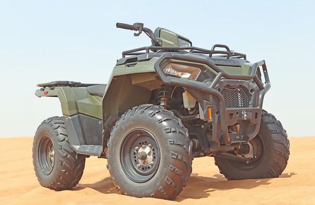 Desert Safari with Quad Bike, Camel Ride, Sand Surf, BBQ & Shows