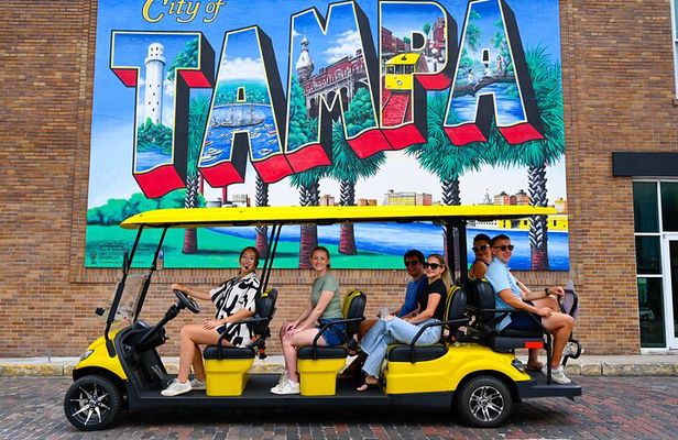 Guided Tampa Sightseeing Tour in New Street Legal Golf Cart