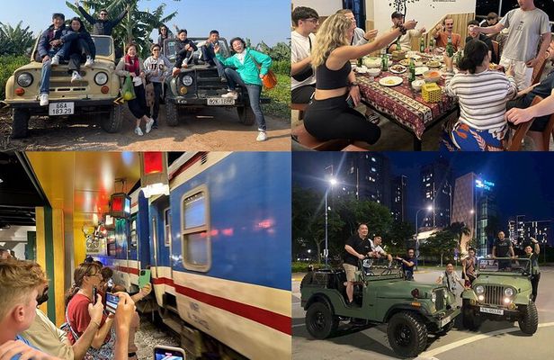 Hanoi Jeep Night Street Foodie Tour, Train Street and Egg Coffee