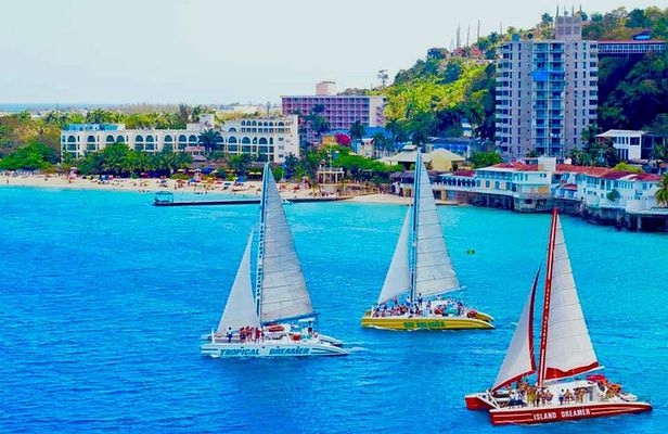 Bamboo Rafting and Party Catamaran Open Bar Cruise in Montego Bay