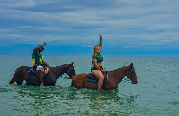 Customize Ocean Horse-back Ride , Dunn’s River fall & Bamboo Raft