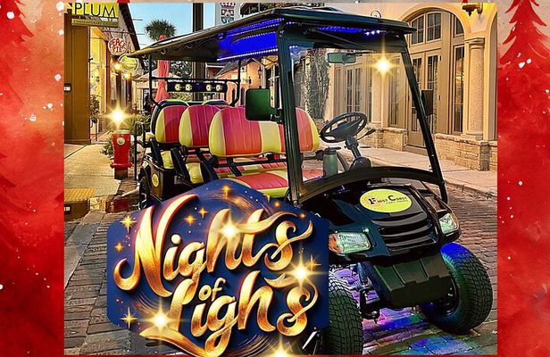 St. Augustine Nights of Lights Tour on Premium Electric Cart