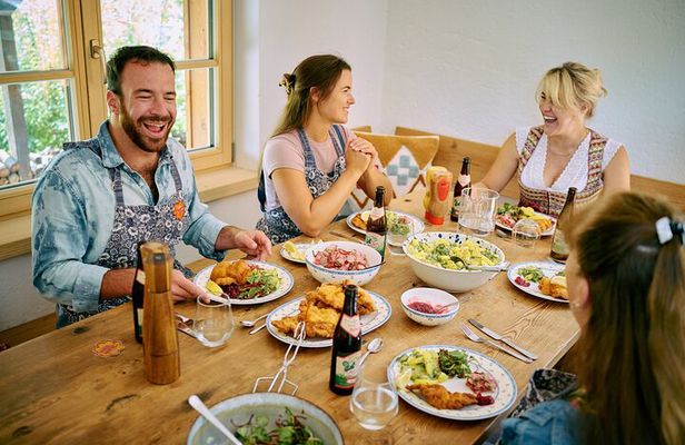 Bavarian Schnitzel Cooking Class in Oberaudorf Farmhouse