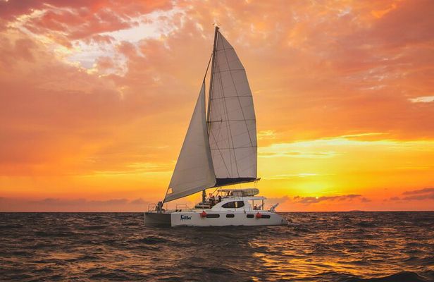 Luxury Sunset Sailing Cruise in Cancun with Light Dinner and Open Bar