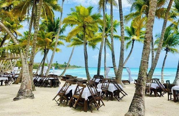 Saona Island Full Day Tour with Buffet Lunch, Paella, & Open Bar