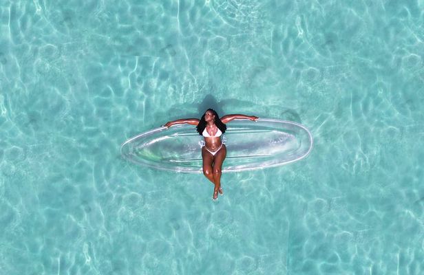 Luxury Clear Kayak Drone Photoshoot in Tobago