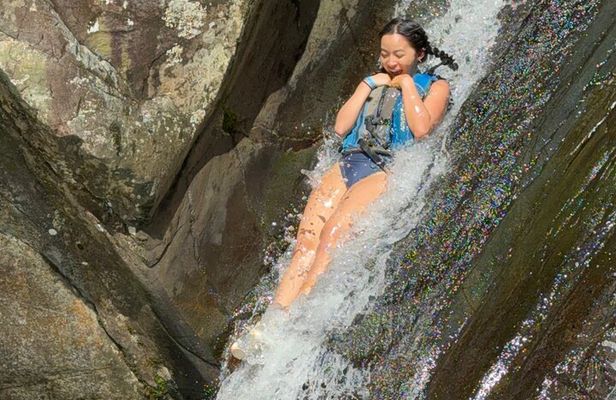 Famous Natural Waterslide in El Yunque Rainforest