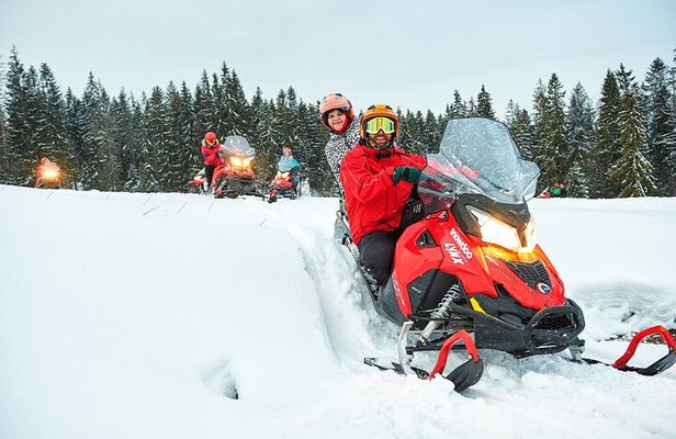 Zakopane: 3 hours Snowmobiles Guided Tour with bonfire and meal