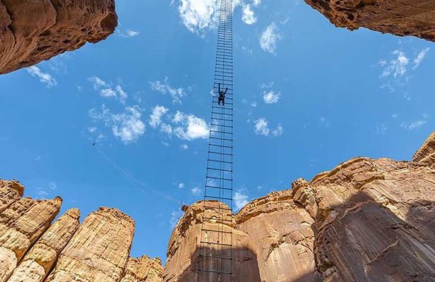 Climb up the new AlUla Stairway into the sky