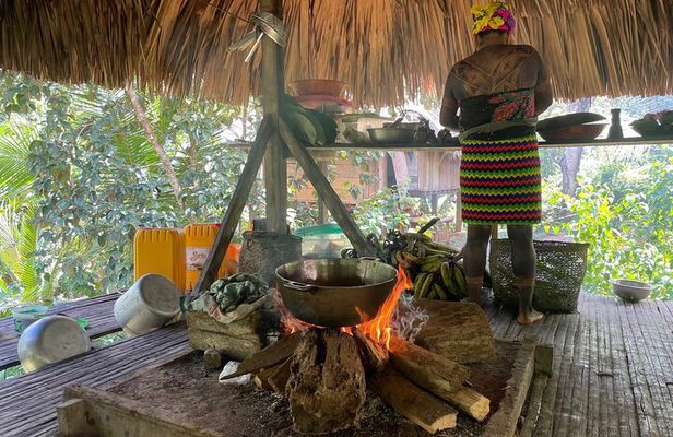 Panama City Visit an Indian town Embera and waterfall with lunch 