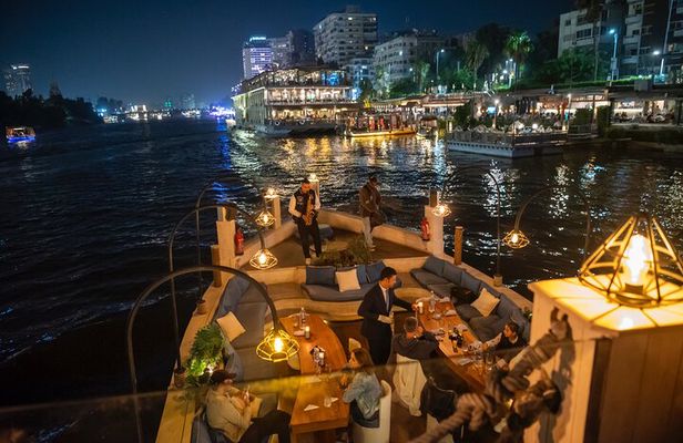 Open Air Nile Dinner Cruise with Sunset or Night Vibes