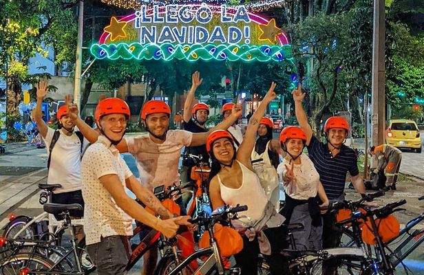 Medellín Christmas Lights E-Bike Tour with Snack & Donation
