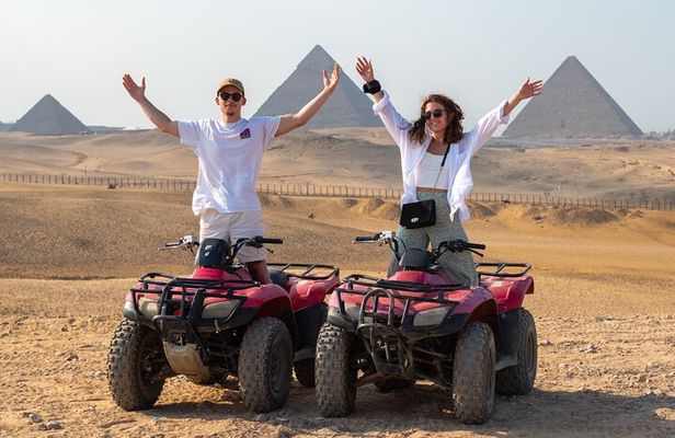 Giza Pyramids with Camel Ride, ATV, Nile Felucca & Shopping Tour