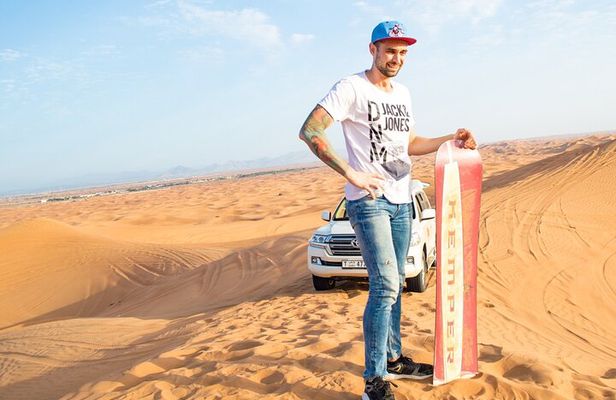 Private Morning Desert Safari Dubai Camel Riding and Sandboaring
