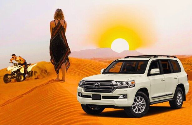 Desert Safari Dubai 30 Mins Quad Bike, Sand Board, Camel Ride BBQ