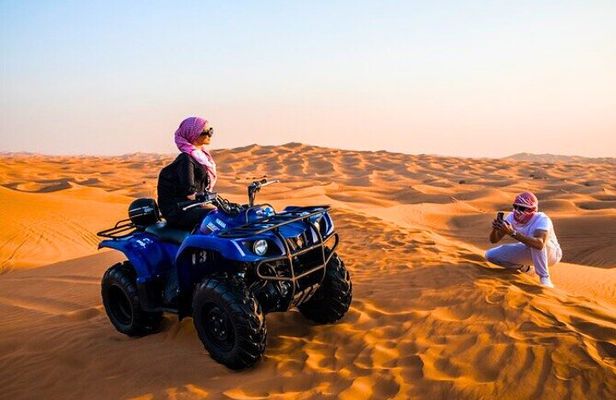 Dubai Premium Desert Safari with QuadBike Ride BBQ Dinner & Shows