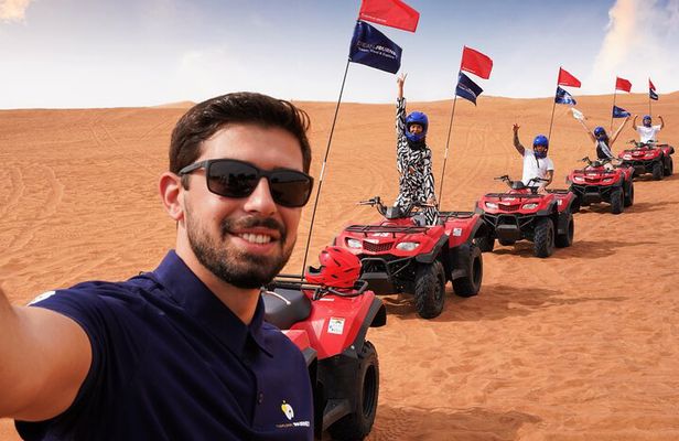 Dubai Desert Adventure: Red Dunes Guided Quad/Polaris ATV & BBQ