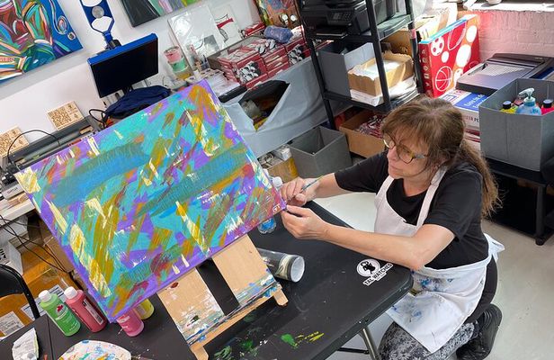 Abstract Painting with Palette Knives in New York Up to 5 people