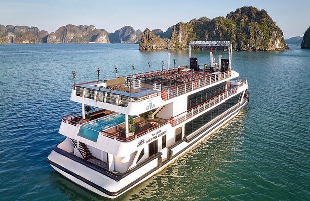 Halong Bay Day Tour By Diamond 5-Star Cruise, Buffet, Caves, Pool