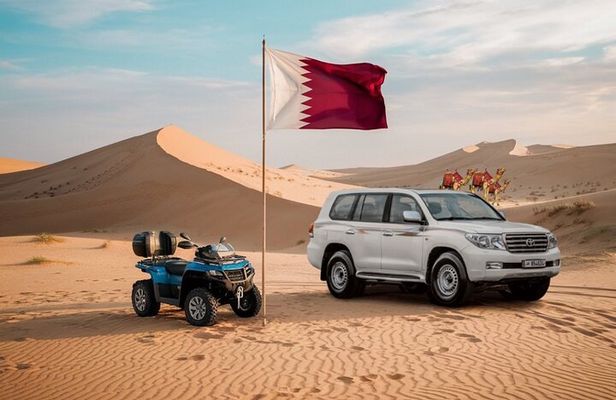 Doha Desert Quad Bike adventure with group, and Sand dune Driving