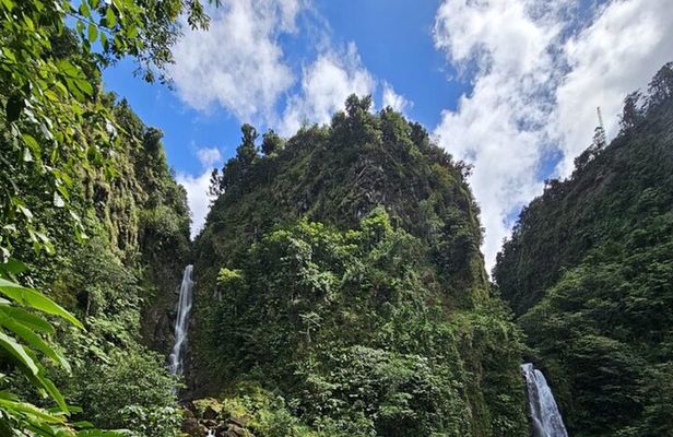 Waterfalls, Sulphur Spa and Black Sand Beach Tour from Dominica