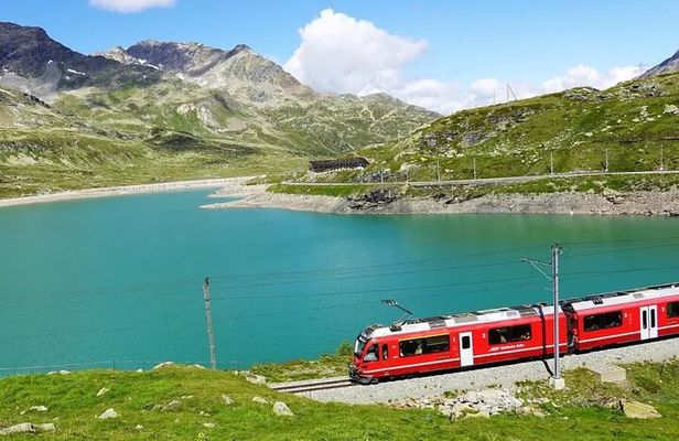 Scenic Alps Adventure: Bernina Train & St. Moritz Tour from Milan