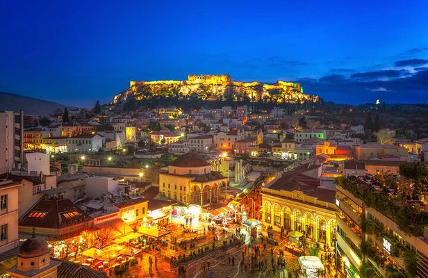 Athens by Night Private Tour with Dinner
