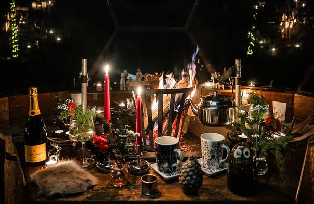 Private Glass Igloo Dinner on the Shore of Frozen Lake
