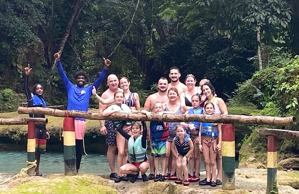 Blue hole and Dunns river falls with French Tour Guide