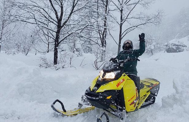 Winter Holiday Snowmobiling in Nozawa Onsen Area