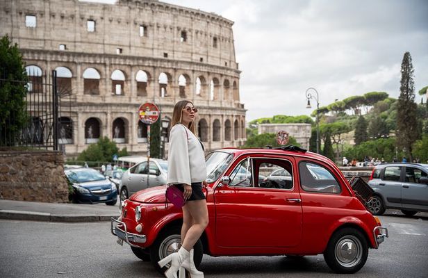Explore Rome with Fiat 500 Tour and Professional Photos