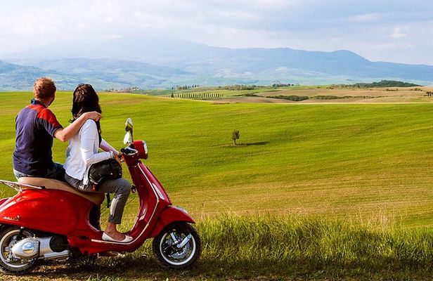 Florence Vespa Tour with Michelangelo Square View 