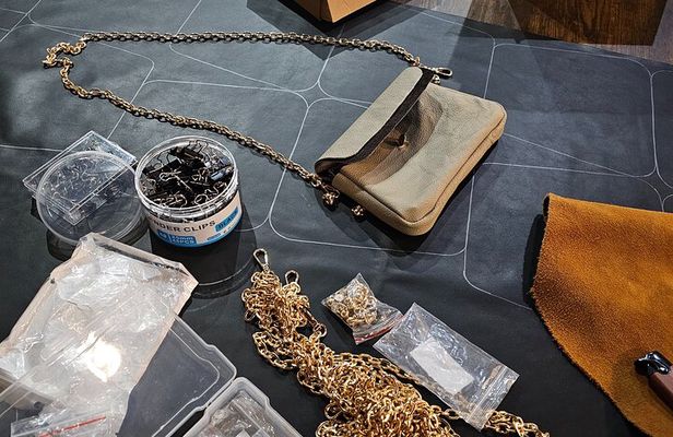 Leather Handbag Sip and Stitch Class