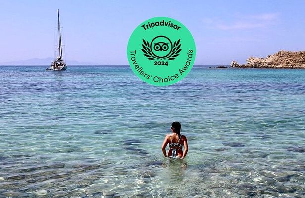 Sunset Sail Cruise to Rhenia, Mykonos Beach Safari, Dinner&Drinks